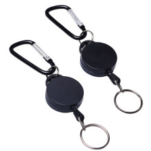 2er-Pack ausziehbarer Jo-Jo-Schlüsselanhänger mit Karabiner Black