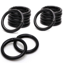 Rundkarabiner / öffnungsbare Ringe 15er-Pack Black