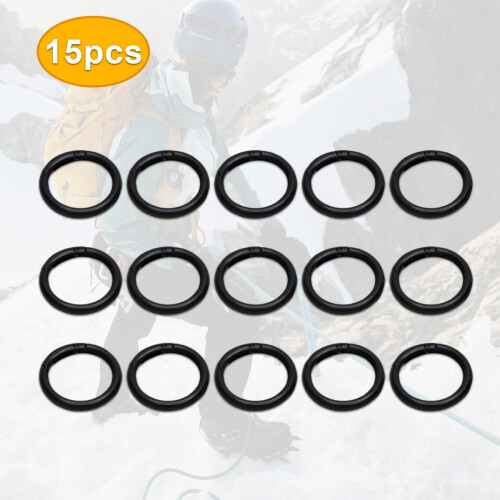 Rundkarabiner / öffnungsbare Ringe 15er-Pack Black 1