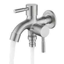 Double Garden Tap Double Outlet 1/2Inch Outdoor RustResistant Stainless Steel For Household And Industry