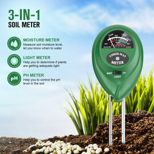 3-in-1 soil meter for light, moisture, pH value 1