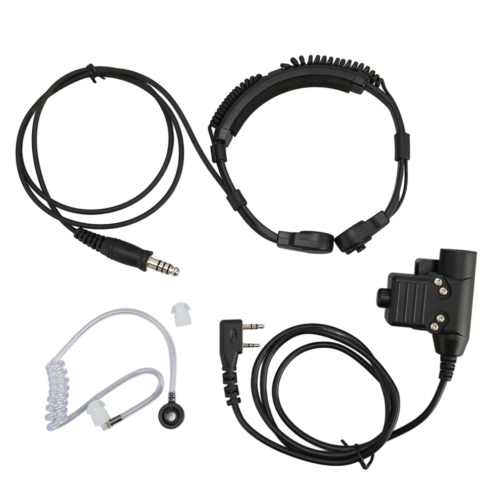 Tactical Adapter For Two-Way Radios, Portable Bone Conduction Technology, Discreet Communications Throat Mic With Acoustic Tube For Clear Sound 9176269175580