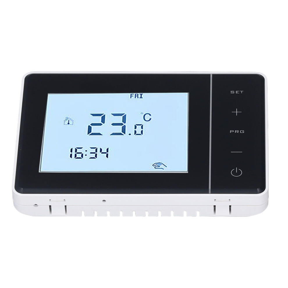 Programmable Thermostat Digital Lcd Touch Screen 5~35 Black Panel 7901371580746