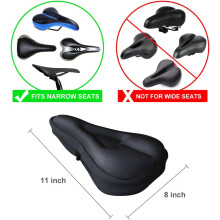 Cuscino per sella da bici, coprisella in gel dal design ergonomico per uomo e donna, ampio cuscino in gel traspirante per sella da cyclette per