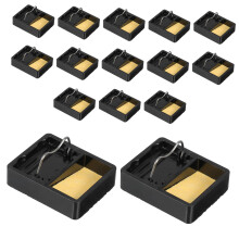 Soldering Iron Stand 15Set, Square Nonflammable Base, Temp Resistant Holder, Tip Cleaning, Compatible With Models