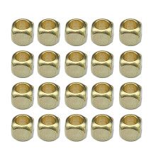 Pack of 20 Round/Square Brass Pendant Beads-gold square beads 2