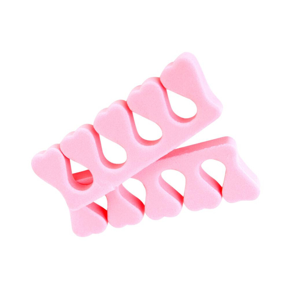 Pink One Pair Soft Toe Finger Separator For Manicure Pedicure - Pale