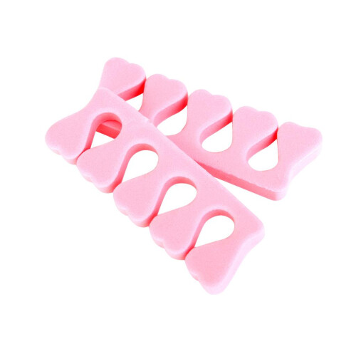 One Pair Soft Toe Finger Separator for Manicure Pedicure - Pale Pink 2