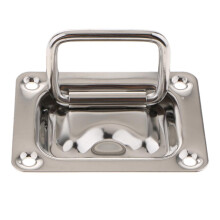 Flush Lift Ring / Hatch Pull Long Handle 76 x 57mm Polished Stainless