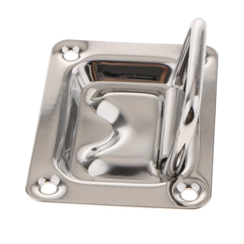 Flush Lift Ring / Hatch Pull Long Handle 76 x 57mm Polished Stainless 2