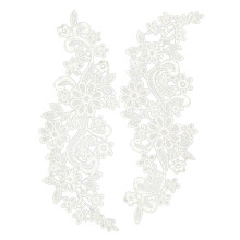 White Floral Lace Applique Embroidered Guipure Wedding Lace Motif Patc