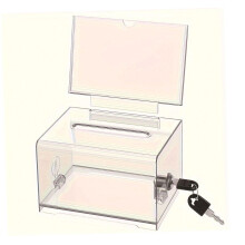 Transparent Suggestion Box Lockable Money Collecting Box for Charity M