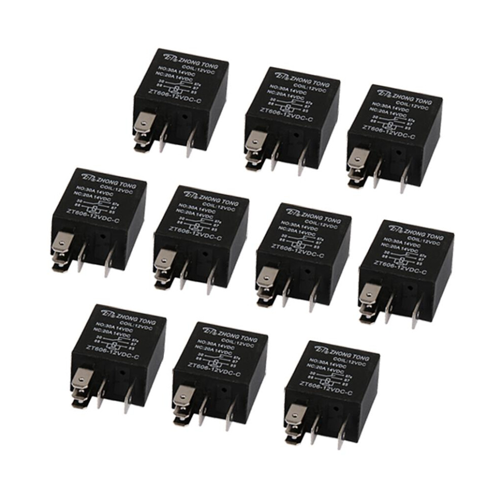 10Pcs Car Truck Auto Automotive Dc 12V 20A/30A Amp Spdt Relay Relays 5 6901423000018