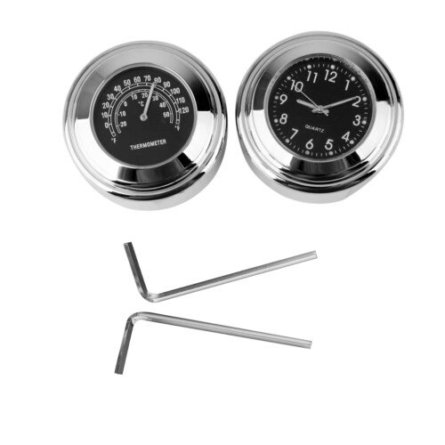 7/8"-1" Handlebar Clock Temp Thermometer For   Yamaha 1