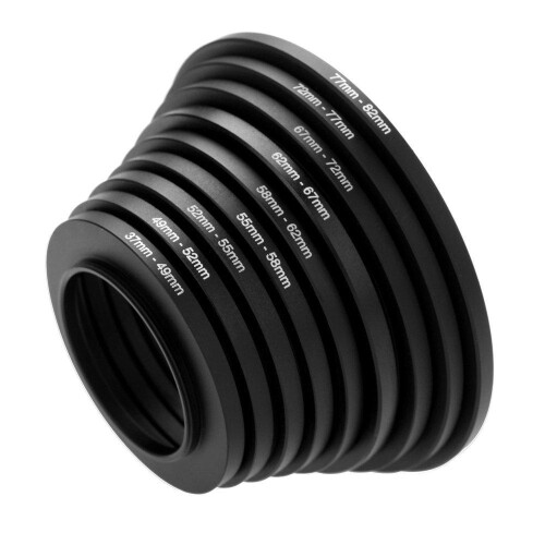 18pcs Step Up Down Lens Filter Ring Adapter Set 37-82mm 82-37mm for 2