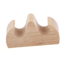 Wooden 2 Ports Chinese Writing Calligraphy Brush Pen Holder