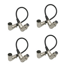 4Pieces 3Pin XLR Right Angle Cable for Audio Loudspeaker Mixing Consol