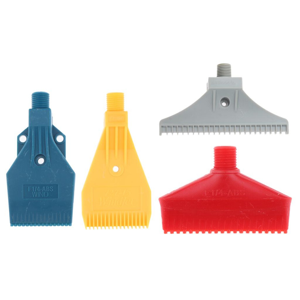 4Pcs 1/4 Thread Flat Wind Jet Air Blowing Nozzle Spray Round Gray Red 6901423005884
