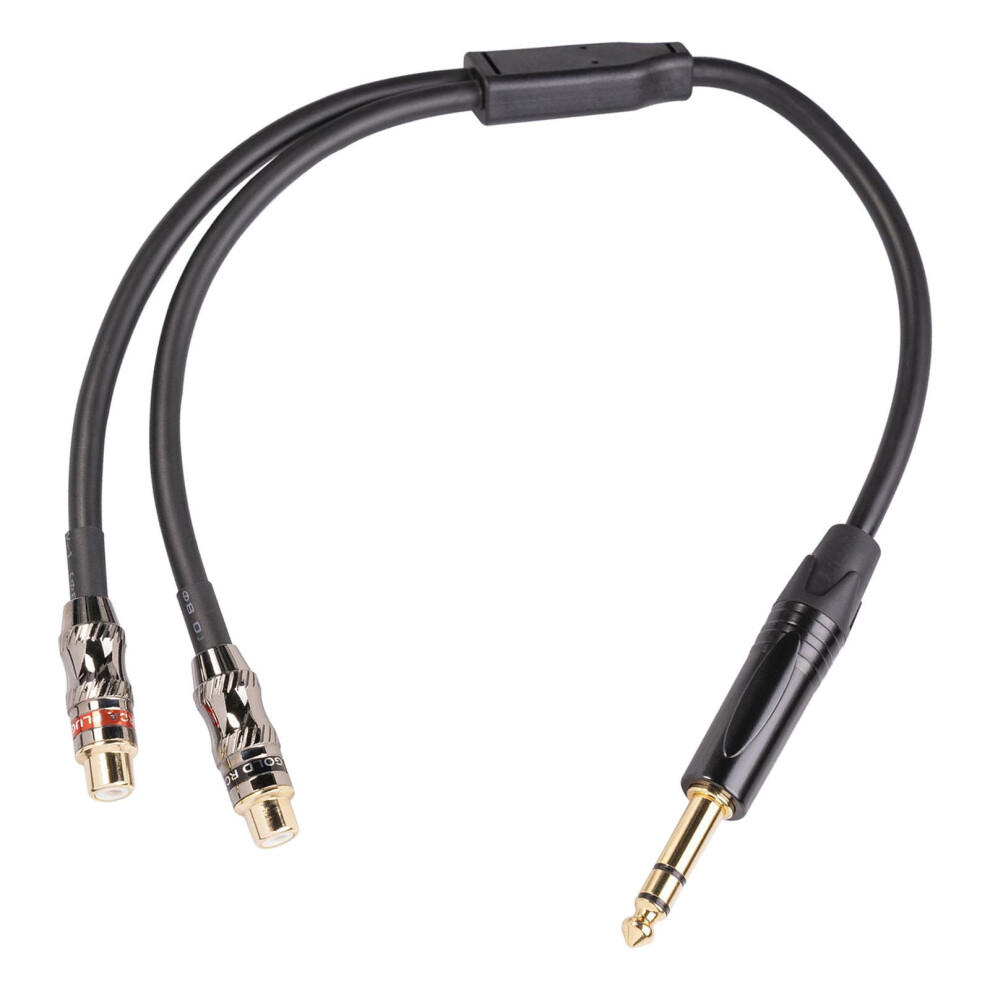 6.35Mm Audio Mic Splitter Cable Earphone Headphone Adapter Male To 2 F 6901423009257