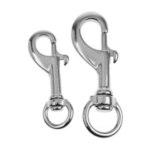 2 Pieces Marine Stainless Round Eye Swivel Bolt Snaps Hook Dog Chain C