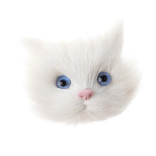 Simulation Cat Head Cute Animal Model Plastic White Cat Brooch DIY Acc