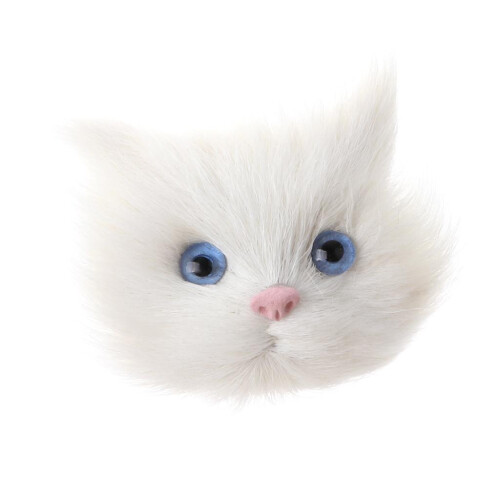 Simulation Cat Head Cute Animal Model Plastic White Cat Brooch DIY Acc
