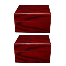 Single Slot Wood Watch Holder Box Wristwatch Storage Organizer Red 2pc