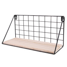 Wall Mount Basket Storage Metal Wood Book Organizer Home Bar Cafe Deco