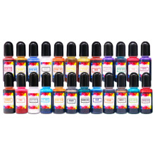 24x Vibrant Inks Set Epoxy Resin Pigment 10ml Scrapbook Tumbler Making
