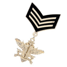 Retro Mens Gold Brooch Pins Arrowhead Lapel Pin Shield Army Badge Deco