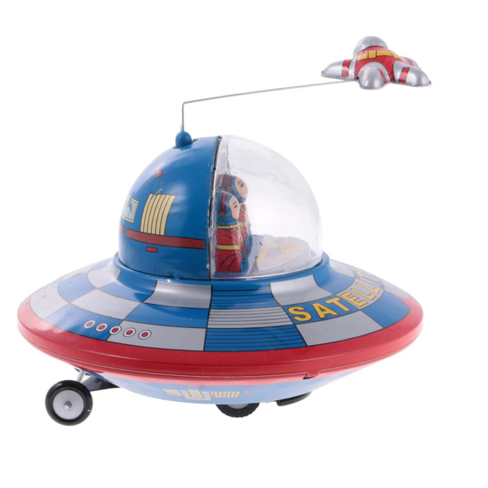 Vintage Space Ship Model Clockwork Wind Up Tin Toy Collectables-image-OPC-PPGHG7D-NEW
