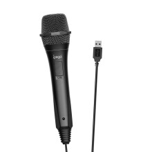 Black USB Handheld Game Microphone Singing MIC for PS4 Switch Plug & P