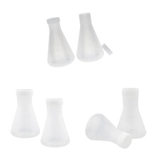2 Pcs Lab Plastic Conical Flask Erlenmeyer 100mL 50mL 250ml