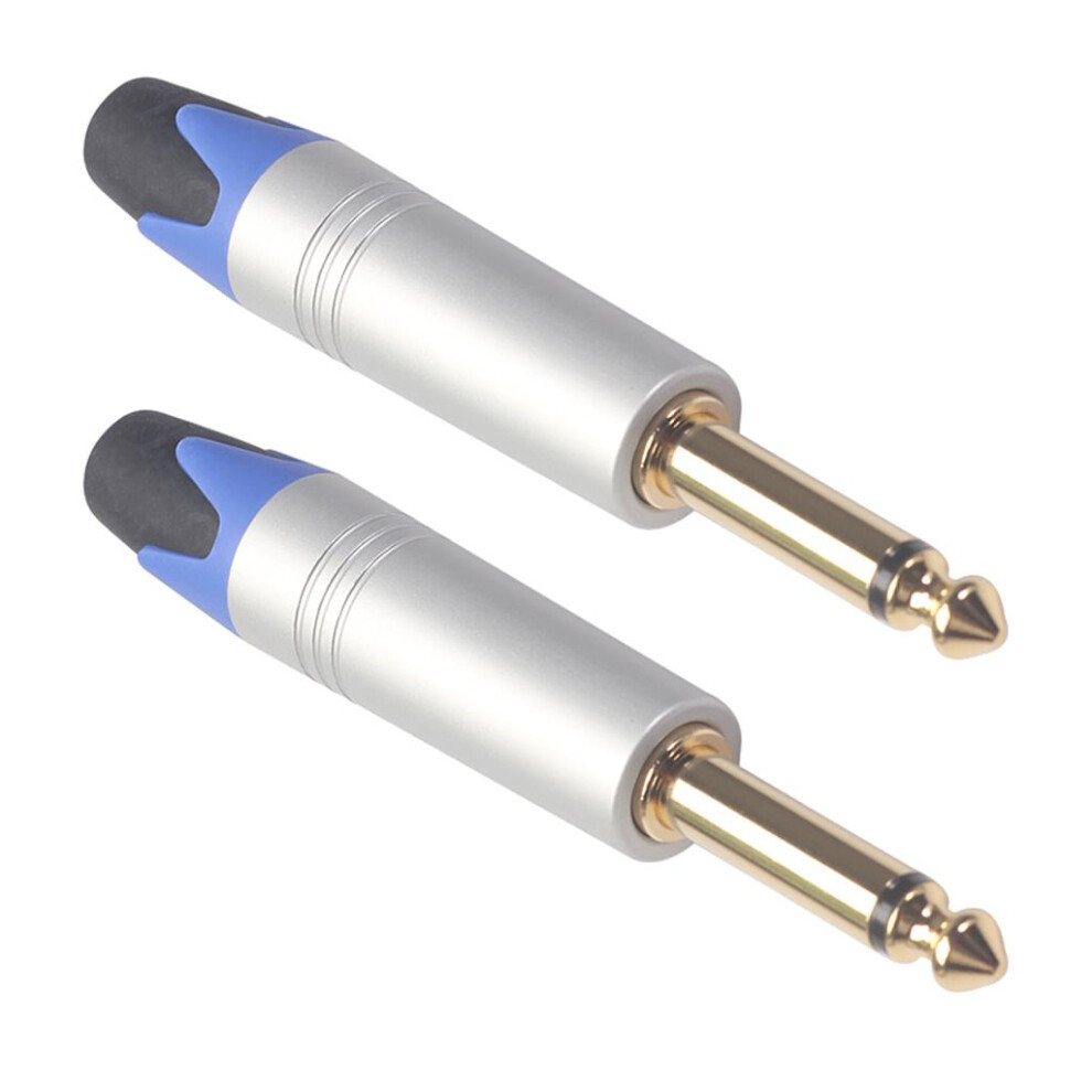 6.35Mm Mono Jack Plug Diy Audio Soldering For Microphone Guitar Adapte Gold 6901423009875
