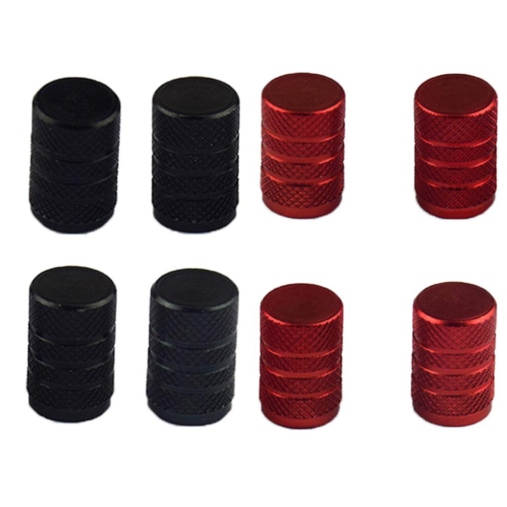 8Pcs Car Bicycle Aluminum Wheel Tire Stem Valve Caps Dust Cover Black 6901423012233