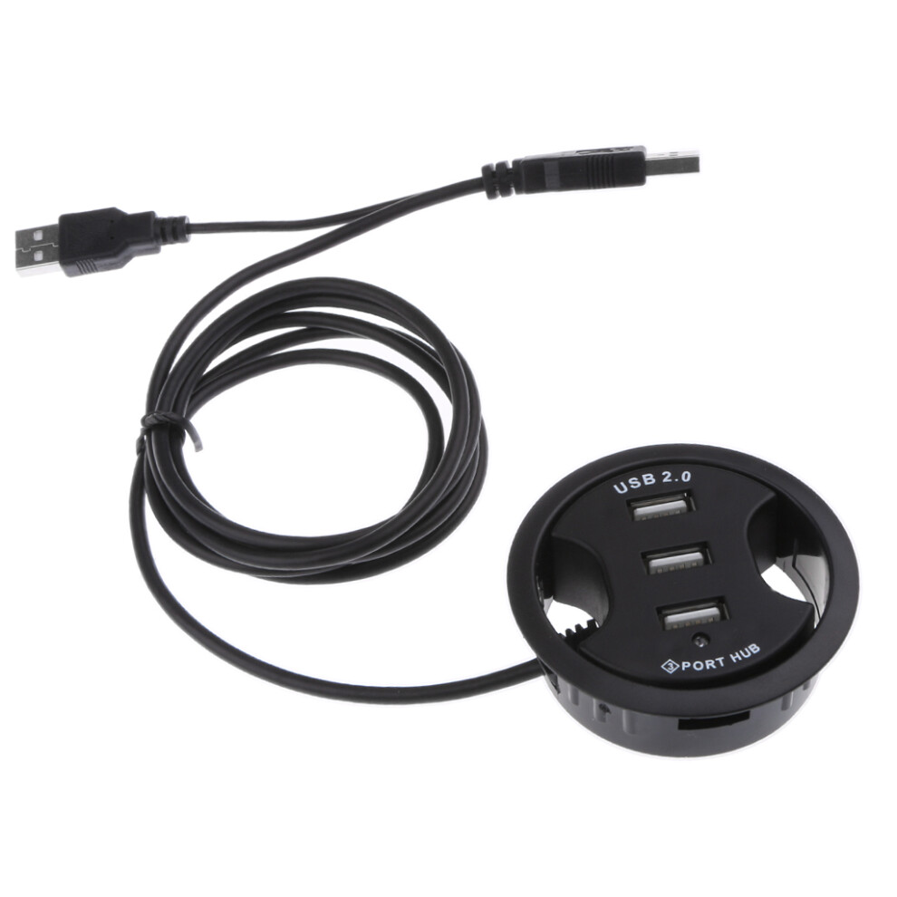 3 Port Usb 2.0 Hub Pc Computer Grommet Cable Tidy Hole Cover Mounting 6901423011113
