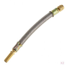 2X Flexible Braided Stainless Steel Tyre Valve Stem Extension Adapter