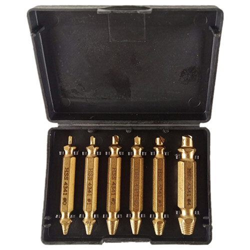 6pcs EASY-OUT SCREW EXTRACTOR SET WITH LEFT HAND DRILL BITS 1