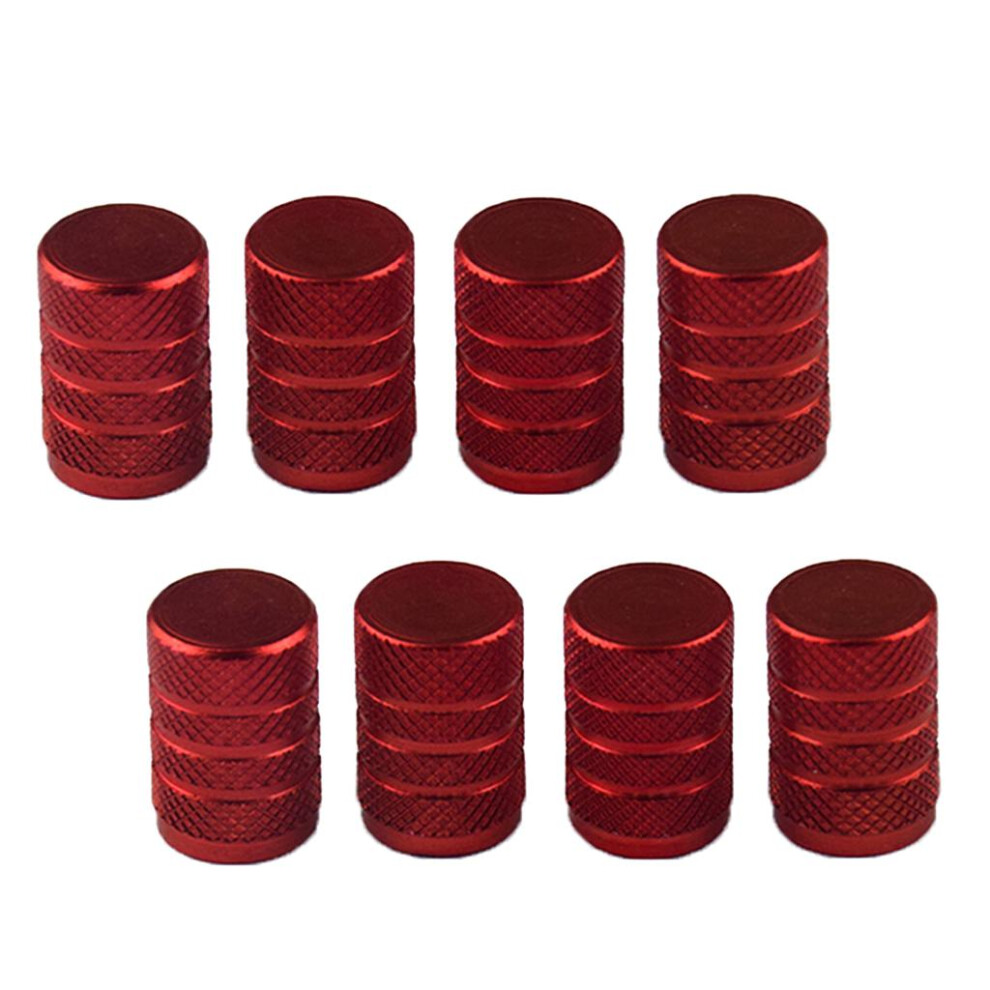 8 Pack Car Bicycle Aluminum Wheel Tire Stem Valve Caps Dust Cover Red 6901423012226