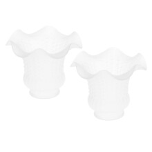 2pcs E27 Modern Flower Shape Clear Glass Ceiling Fan Lights Lampshade