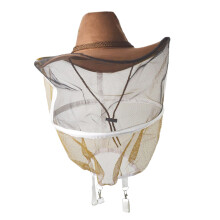Beekeeping Garden Cow Boy Hat Anti Bee Veil Head Breathable Guard