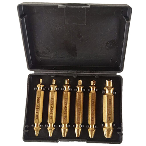 6pcs EASY-OUT SCREW EXTRACTOR SET WITH LEFT HAND DRILL BITS 2
