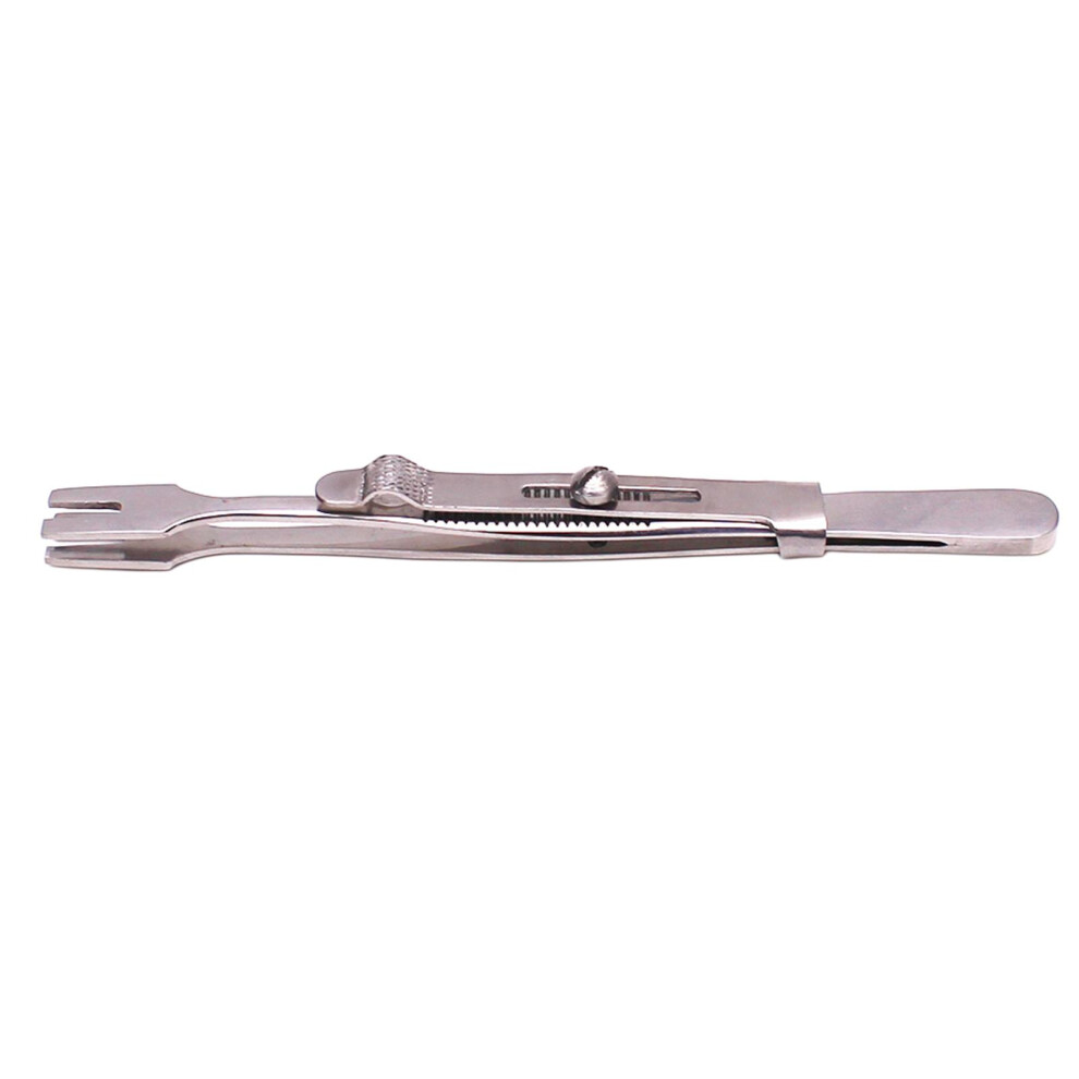 Body Piercing Tweezer Forceps Clamp Easy Lock Slotted for Ear Piercing