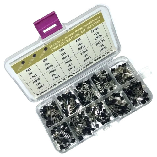 300x Transistor Assortment Kit Semiconductor to-92 Triode 2N2222 A42 A