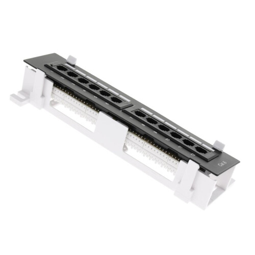 12-Port Cat5e/6 Unshielded Wallmount Network Patch Panel 10inch