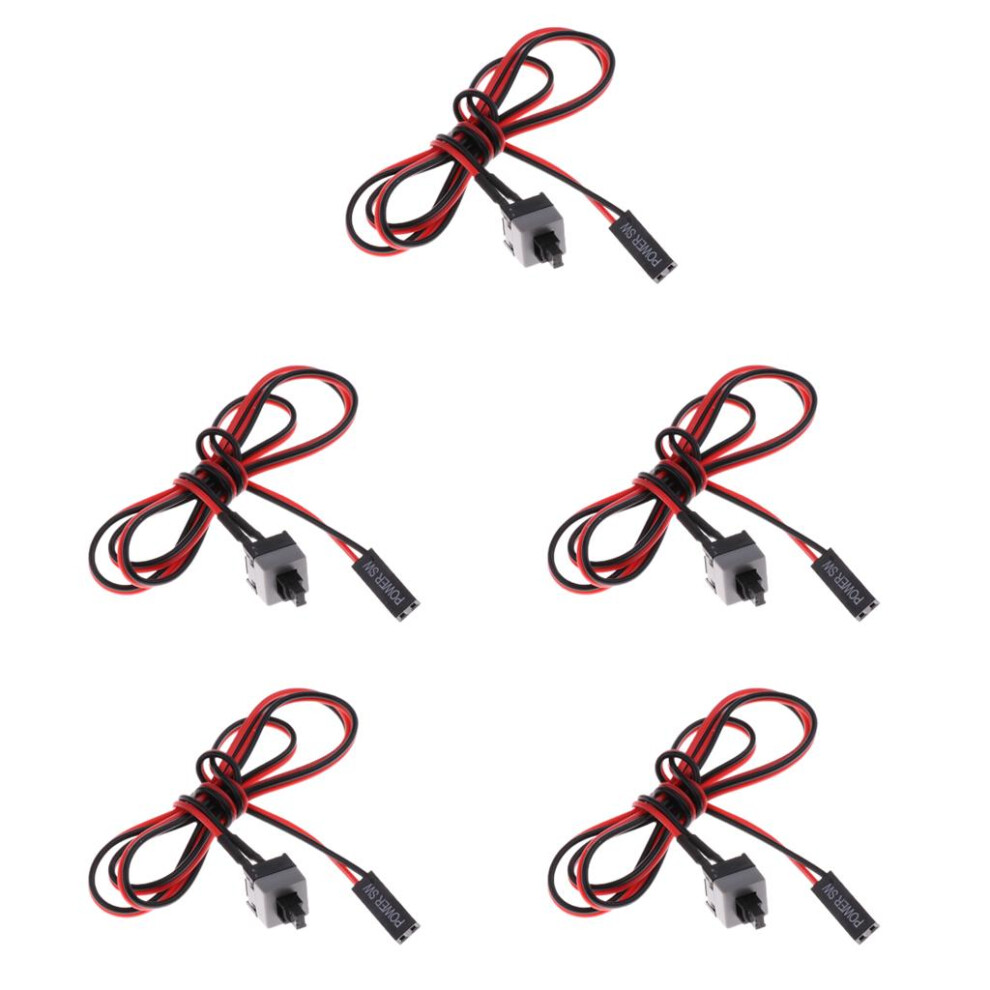 5Pcs Pc Atx Computer On/Off/Reset Switch Power Cord Restarting Switch 6901423014237