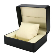 Black PU Leather Single Slot Watch Bangle Case Wristwatch Box Organize