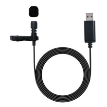 USB External Microphone W/ Collar Clip Mic & Cable for Smartphone Lapt