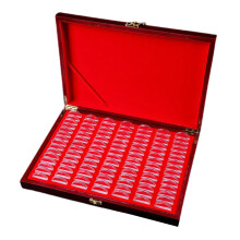 100Pcs Wooden Coin Storage Box Commemorative Capsule for Collectible U