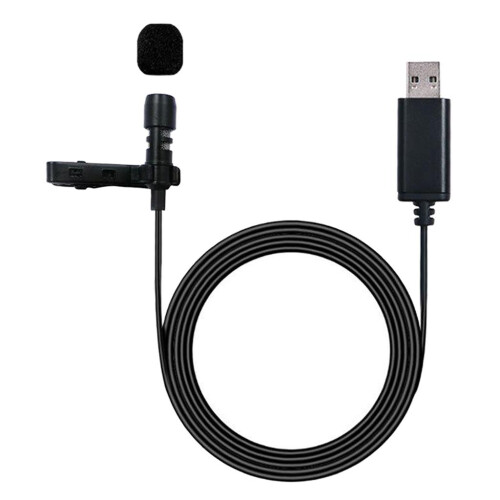 USB External Microphone W/ Collar Clip Mic & Cable for Smartphone Lapt 1